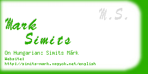 mark simits business card